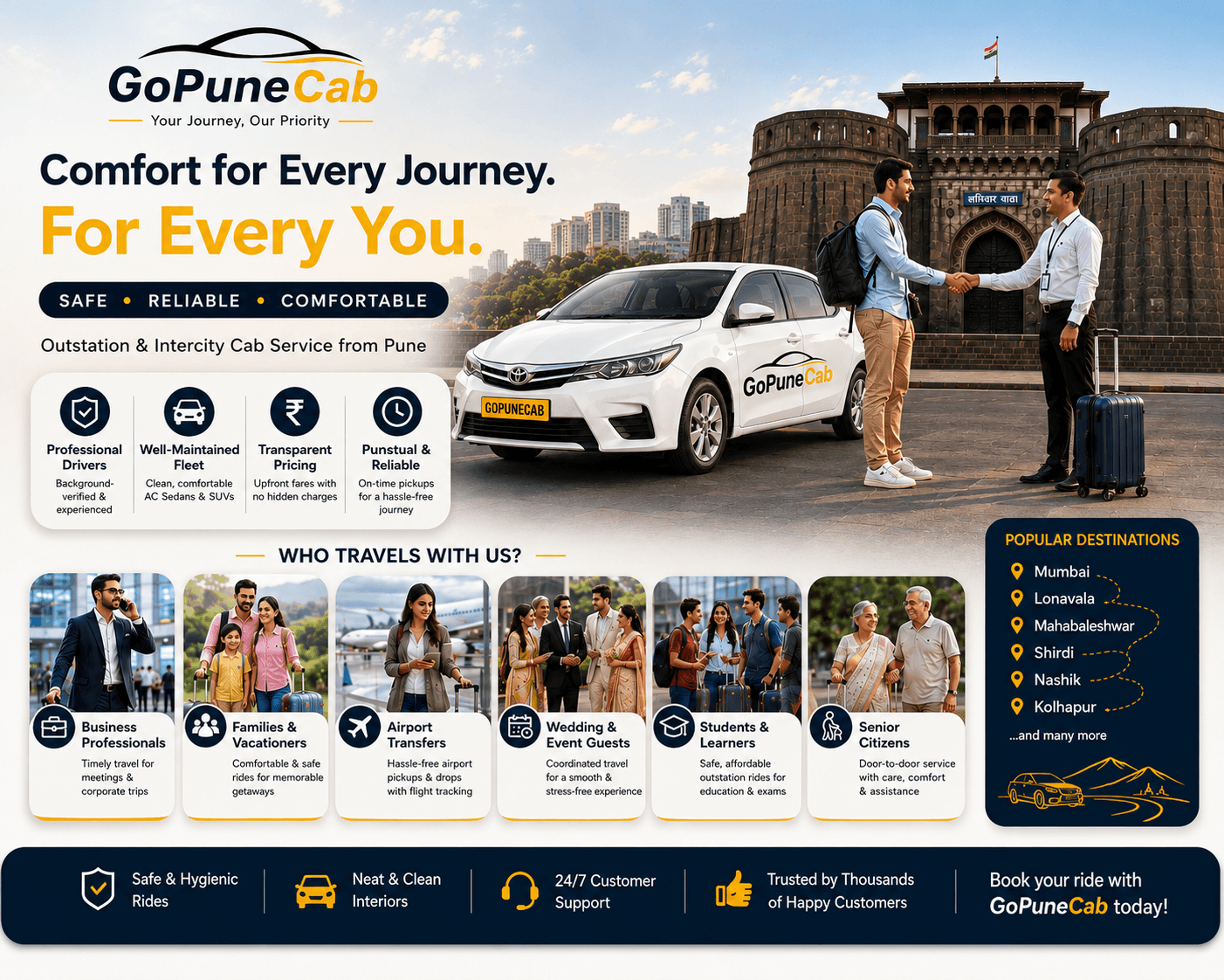 Passengers using GoPuneCab outstation services